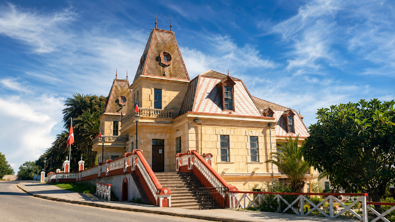 Edificio patrimonial del Parque Agustín Ross en Pichilemu